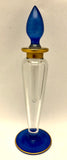 Art Deco French Blue Gold Tall Perfume
