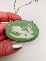 Sterling Jasper Wedgwood Chariot Of The Gods Necklace