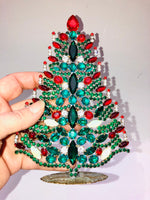 Vintage Czech Rhinestone Christmas Tree Decoration # 271