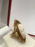 Victorian White Coral Cameo Ring