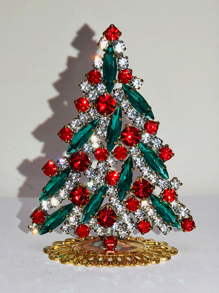 Czech Crystal Christmas Tree Decoration # 259