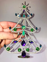 Vintage Czech Crystal Rhinestone Christmas Tree Decoration  # 241