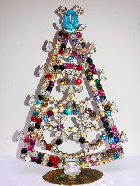 Vintage Czech Crystal Christmas Tree Decoration #249