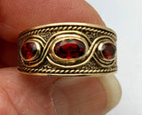 Antique English 10K Bezel Set Garnet Ring