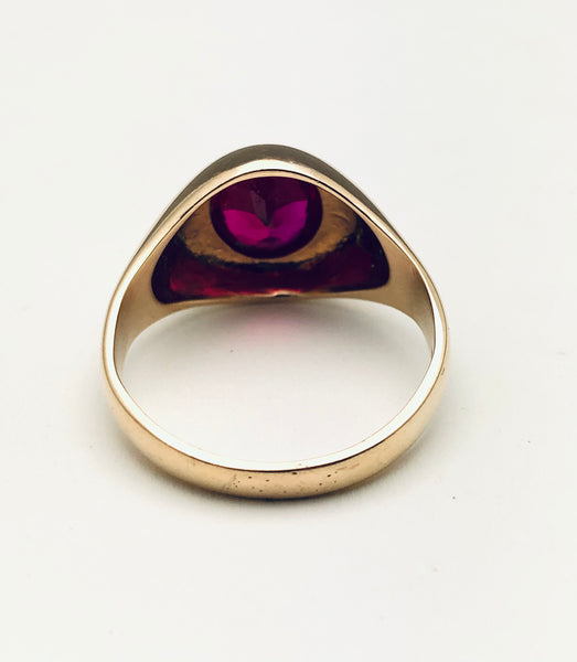 Red ruby stone signet ring for men in sterling silver, Unique mens ruby ring  for everyday use, Red ruby stone statement gift ring - Walmart.com