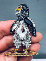 Czech Crystal Rhinestone Penguin Decoration