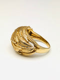 14K Yellow Gold Fern Dome Ring