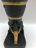 Italian Black Basalt Rams Head Vase Marbro