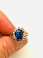 Antique Sapphire Diamond Ring 10k