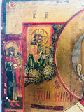 Antique Russian Icon St. Nicholas Oil on Panel