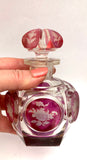 Antique Crystal Pink Etched Perfume Bottle