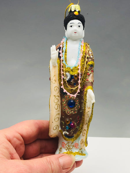 Hand Blown Glass Zen Buddha Asian Ornament