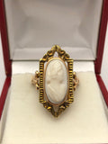 Victorian White Coral Cameo Ring