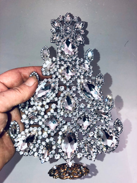 Custom Czech Crystal Rhinestone Christmas Mantle Tree # 230