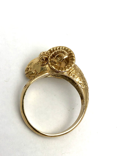 10k Vintage Rams Ring