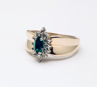 Vintage Marquis Emerald Diamond 14K Ring