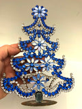 Vintage Czech Crystal Mantle Christmas Tree Decoration #221