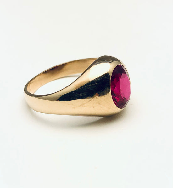 Buy 5.48 Ct Lab Created Ruby Ring, Unique Signet Ring for Men, Minimalist  Ring, 925 Silver Ring, Ruby Gemstone Ring for Men, Anniversary Gift. Online  in India - Etsy