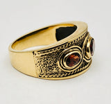Antique English 10K Bezel Set Garnet Ring