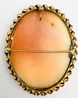 Antique Victorian Shell Cameo 14K Pearls