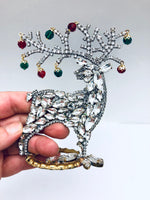 Crystal Rhinestone Reindeer Jingle Balls Decoration