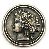 Antique Silver Plated Bacchus Brooch