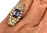 18k Antique Tanzanite Diamond Ring