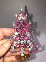 Czech Pink Crystal Christmas Tree # 175