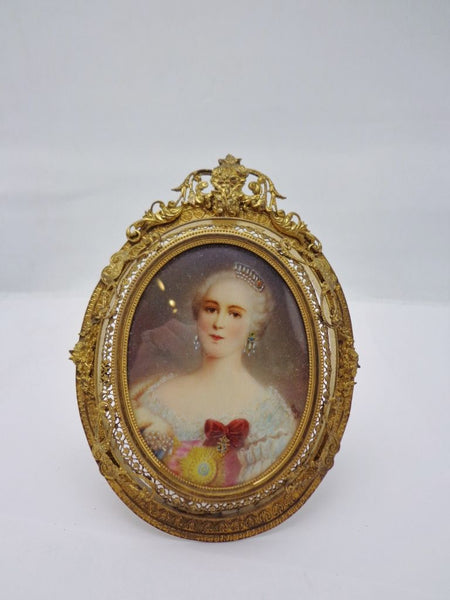 Miniature Ivory Portrait Austrian Royal Ormolu Framed