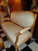 Antique French Gilt Sofa Hand Carved Cherubs