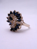 14K Marquis Sapphire & Diamond Ring