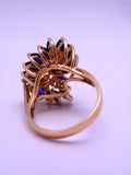 14K Marquis Sapphire & Diamond Ring