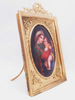 French Ormolu Madonna Of The Chair Porcelain Miniature