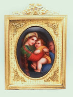 French Ormolu Madonna Of The Chair Porcelain Miniature