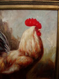Handpainted Rooster Oil gold right