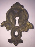 Antique French Louis XV Cabinet Key Plate Cover Solid Bronze 3 7/8"L x 2 7/8"W