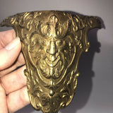 Pair Early French Ormolu Bronze Cabinet Furniture Mounts Caps Original Satyr