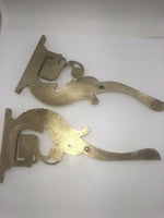 Antique Pair Heavy Cast French Ormolu Bronze 12” Shelf Brackets Regency Signed