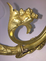 Antique French Bronze Dore Ormolu Rams Head Empire Regency Sconce