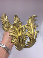 Antique Pair French Ormolu Bronze Chateau Curtain Tie Backs Hooks
