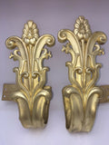 Antique Pair French Ormolu Bronze Chateau Curtain Tie Backs Hooks