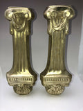 Antique Pair Solid Brass Architectural Columns 12” Draped Have 3 Pairs