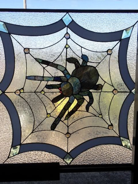 Stained Glass Spider Web Design Panel