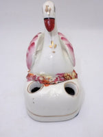 Antique Staffordshire Swan Inkwell