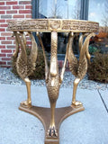 French Empire Cast Metal Gold Gilt Swans Table