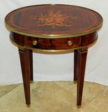 Antique French Oval Marquetry Tea Table