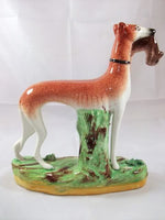 Antique Staffordshire Standing Whippet Dog
