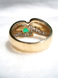 14k Emerald and Diamond Wrap Ring